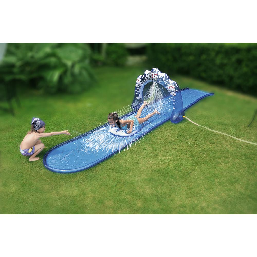 16' Blue and White Inflatable Ice Breaker Lawn Water Slide. Picture 2