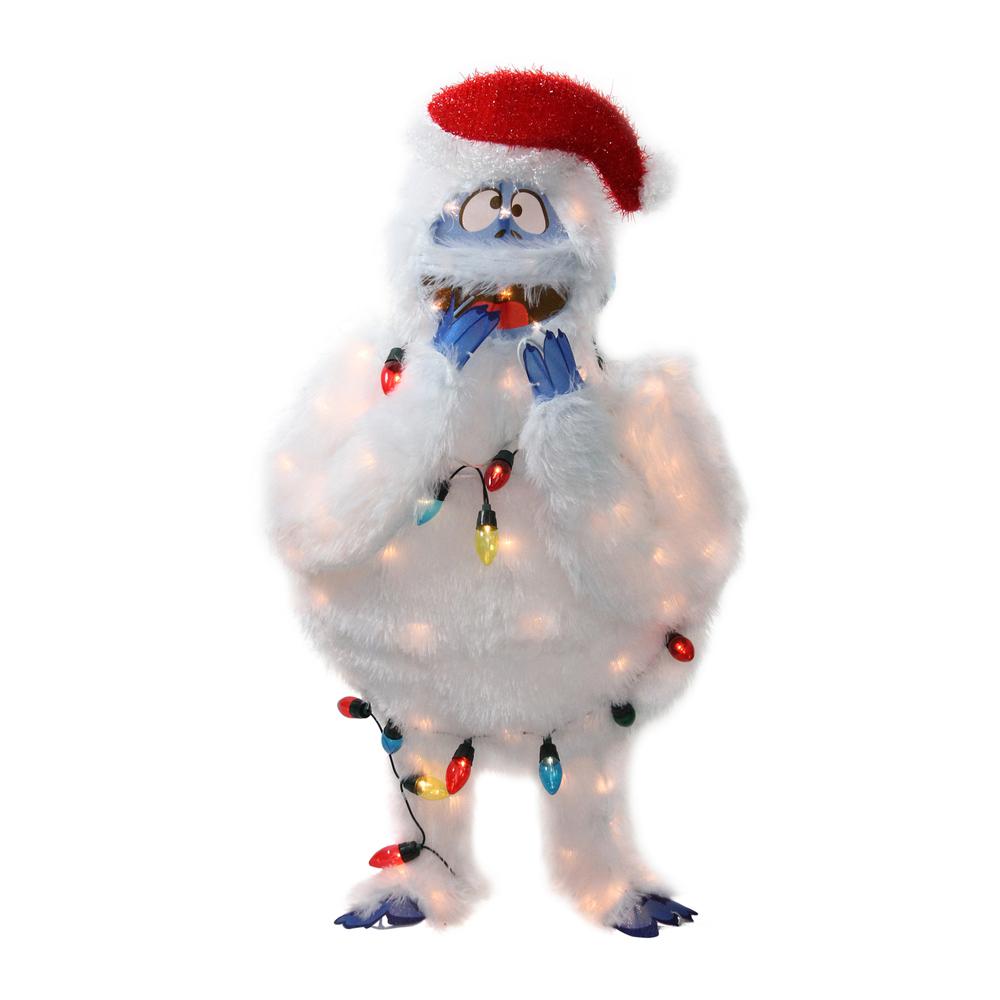 32" White and Blue Lighted Bumble Outdoor Christmas Decor. Picture 1