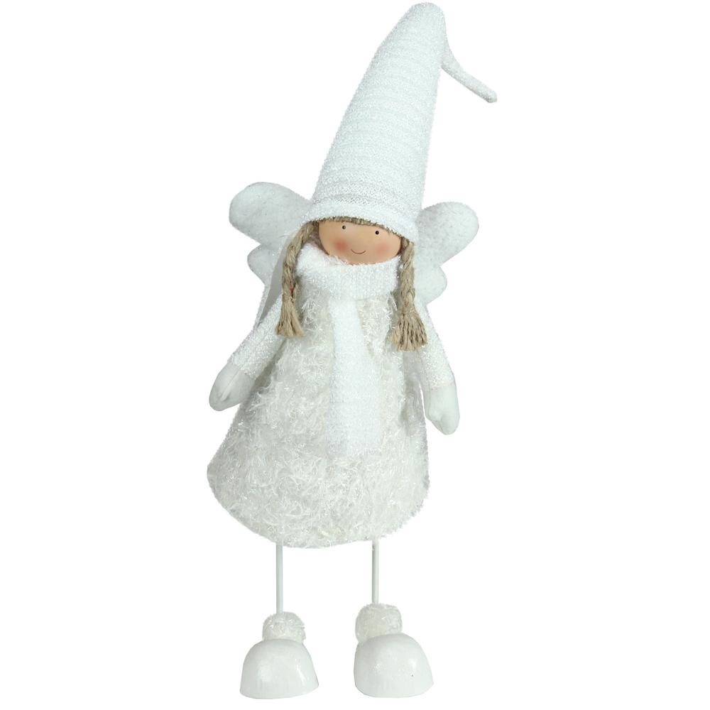 26.75" White Bobble Girl Angel Christmas Tabletop Figurine. Picture 1