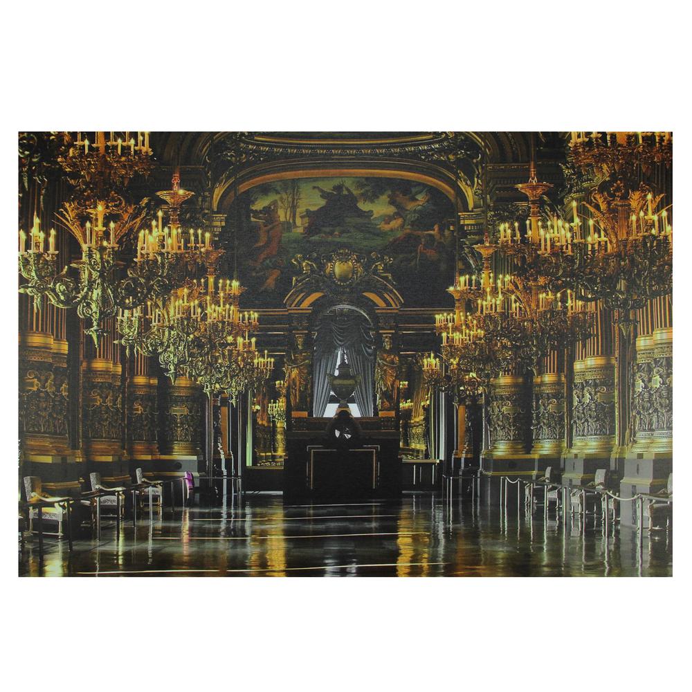 LED Lighted Famous Paris Opera House France Grand Foyer Canvas Wall Art 15.75" x 23.5". Picture 1