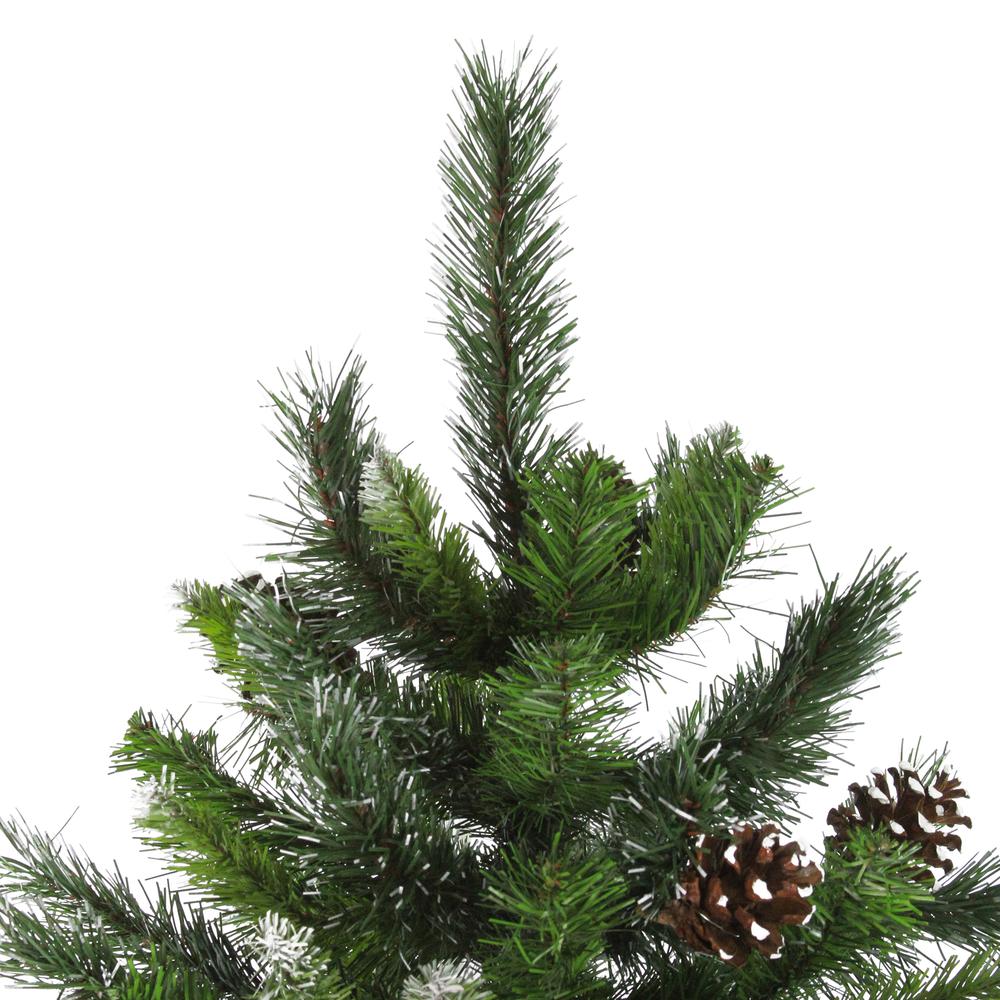 6.5' Full Snowy Delta Pine with Pine Cones Artificial Christmas Tree - Unlit. Picture 2