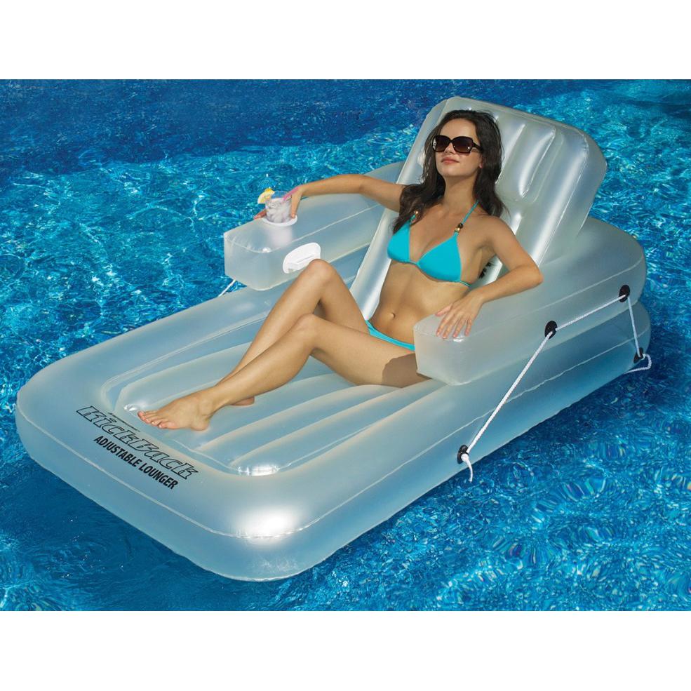 Inflatable Light Blue Water Sports Kickback Adjustable Lounger Raft  74-Inch. Picture 3