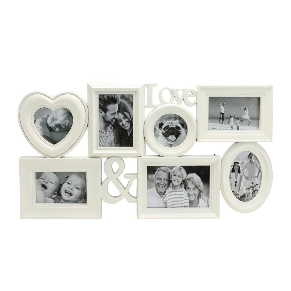 26.5" White Multi-Sized Love Collage Picture Frame Wall Decor. The main picture.