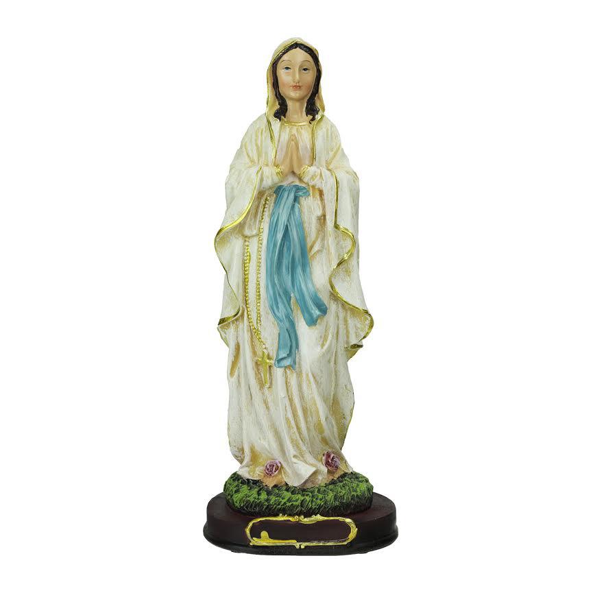 12" Distressed Blessed Mother Virgin Mary Religious Christmas Table Top Figure. Picture 1