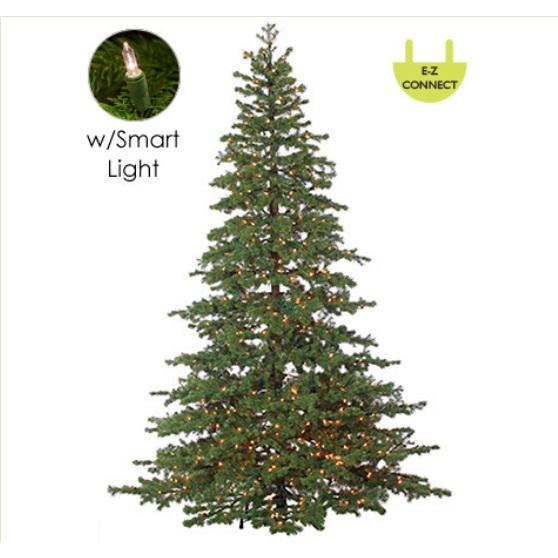 7.5' Pre-Lit Full Layered Pine Artificial Christmas Tree - Multicolor LED Lights. Picture 1