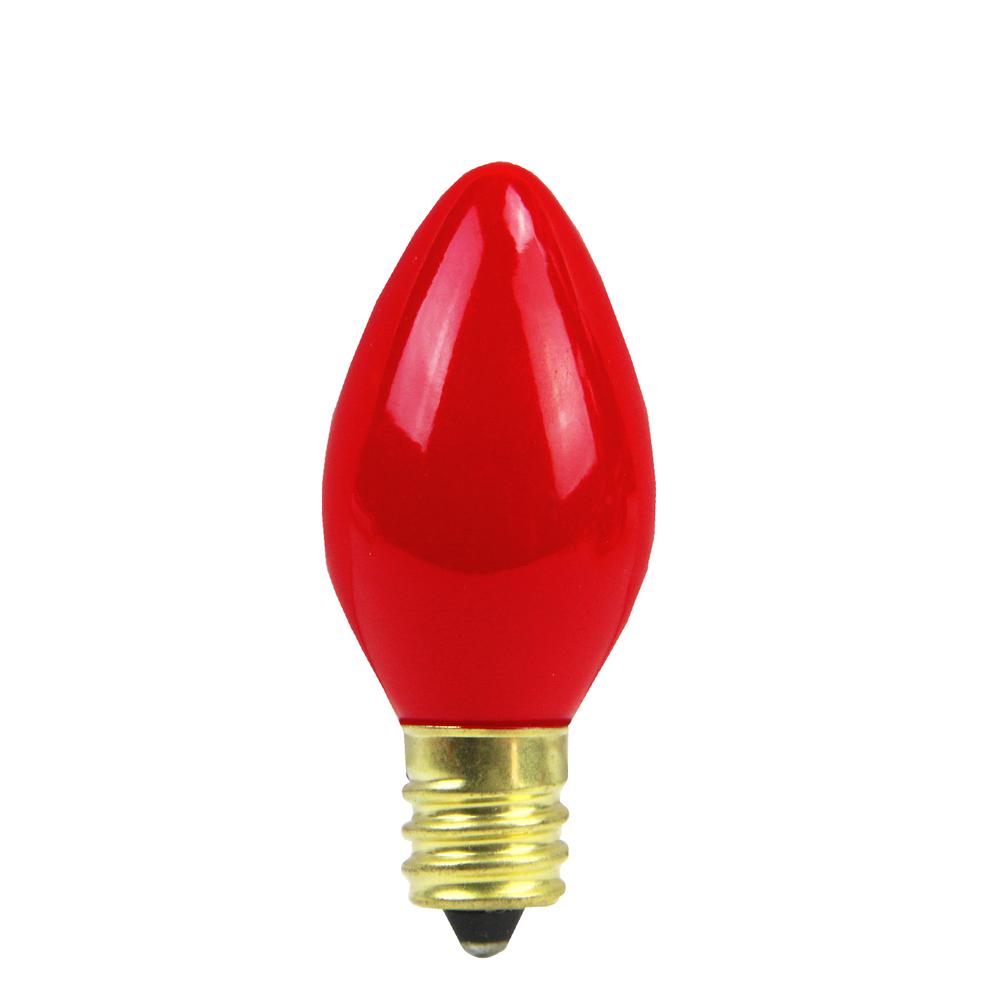 Pack of 25 Opaque Red C7 Christmas Replacement Bulbs. Picture 1