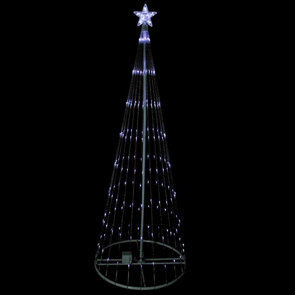 9' White LED Lighted Show Cone Christmas Tree Outdoor Decoration. Picture 2
