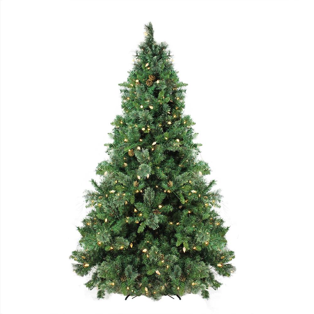 7.5' Pre-Lit Medium Mixed Cashmere Pine Artificial Christmas Tree - Warm White LED Lights. Picture 1