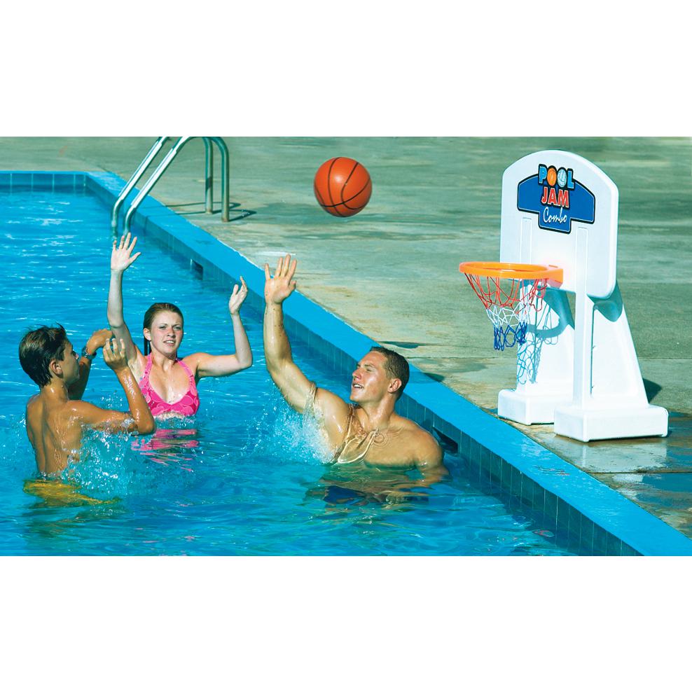 White Pool Jam Basketball and Volleyball Swimming Pool Water Sports Combo Game. Picture 4