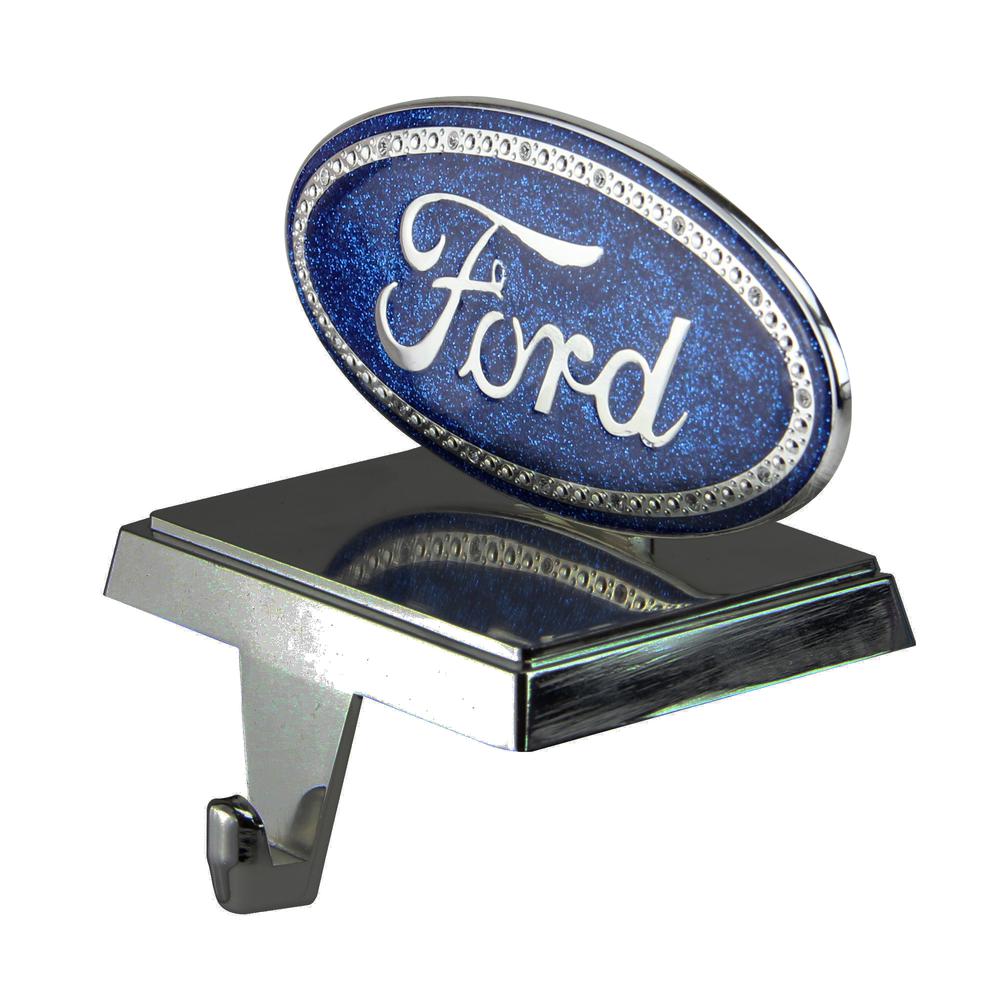 5" Blue and Silver Officially Licensed Iconic Ford Logo Christmas Stocking Holder. Picture 2