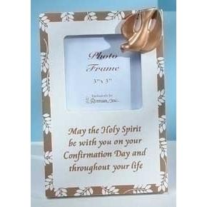 Pack of 6 Religious Gold Confirmation 3" x 3" Photo Frames. Picture 1