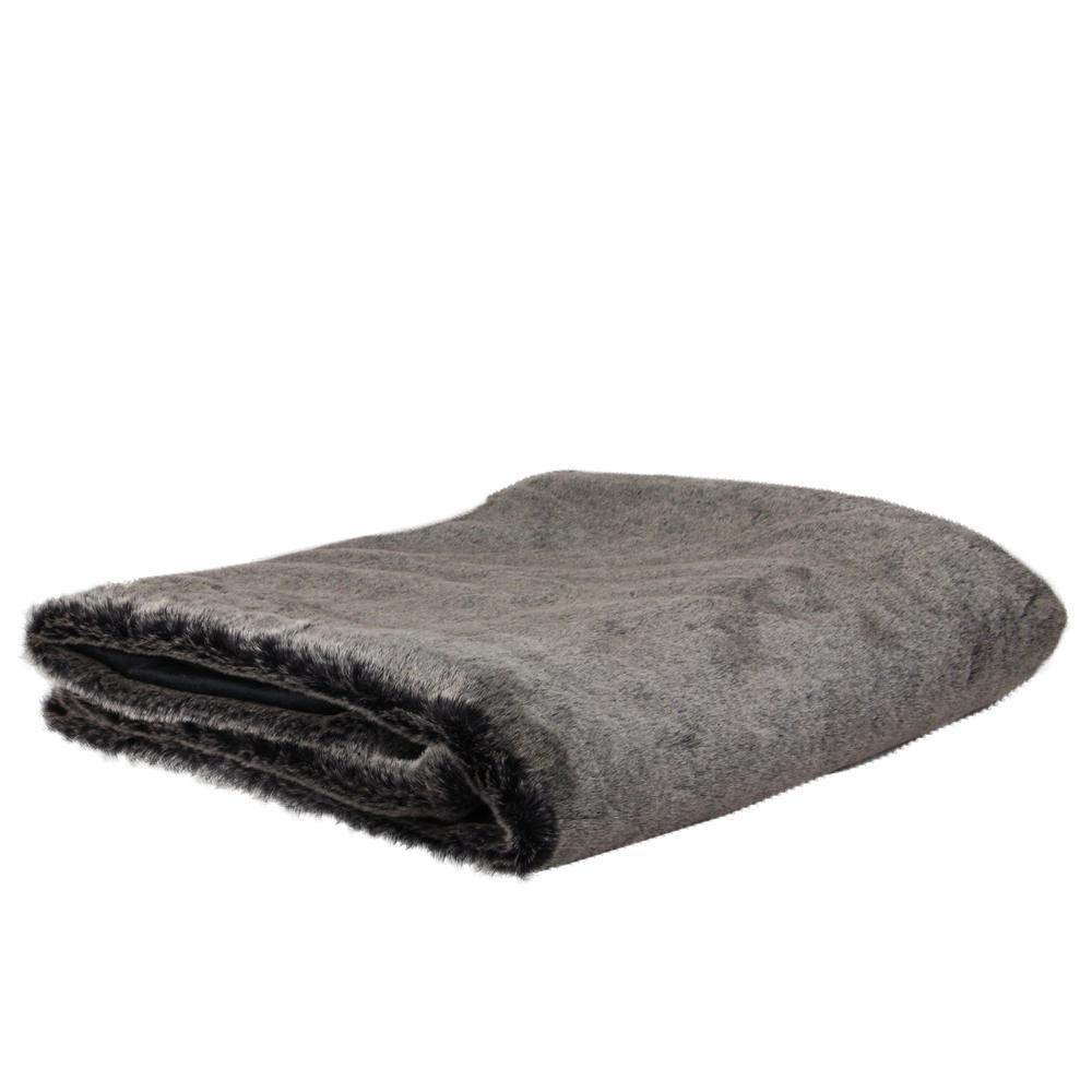 Charcoal Gray Contemporary Solid Plush Throw Blanket 50" x 60". Picture 1