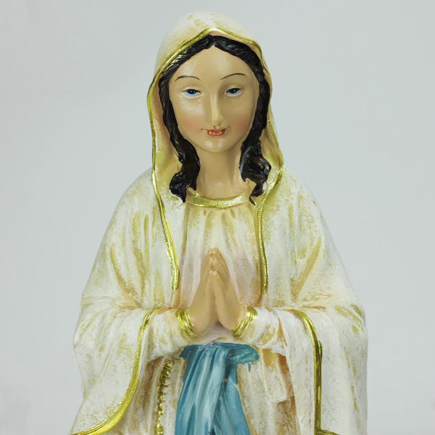 12" Distressed Blessed Mother Virgin Mary Religious Christmas Table Top Figure. Picture 2