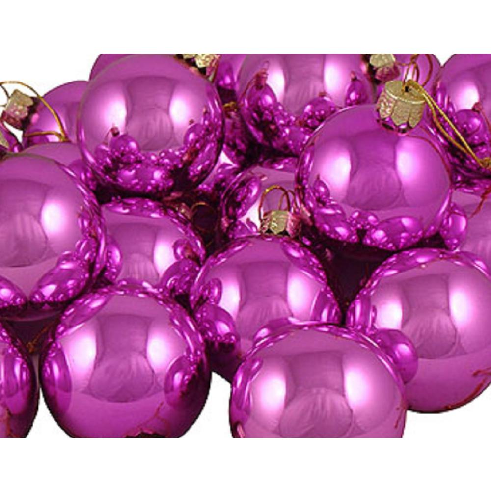 Club Pack of 36 Shiny Pink Lolipop Glass Ball Christmas Ornaments 2.75" (67mm). Picture 2