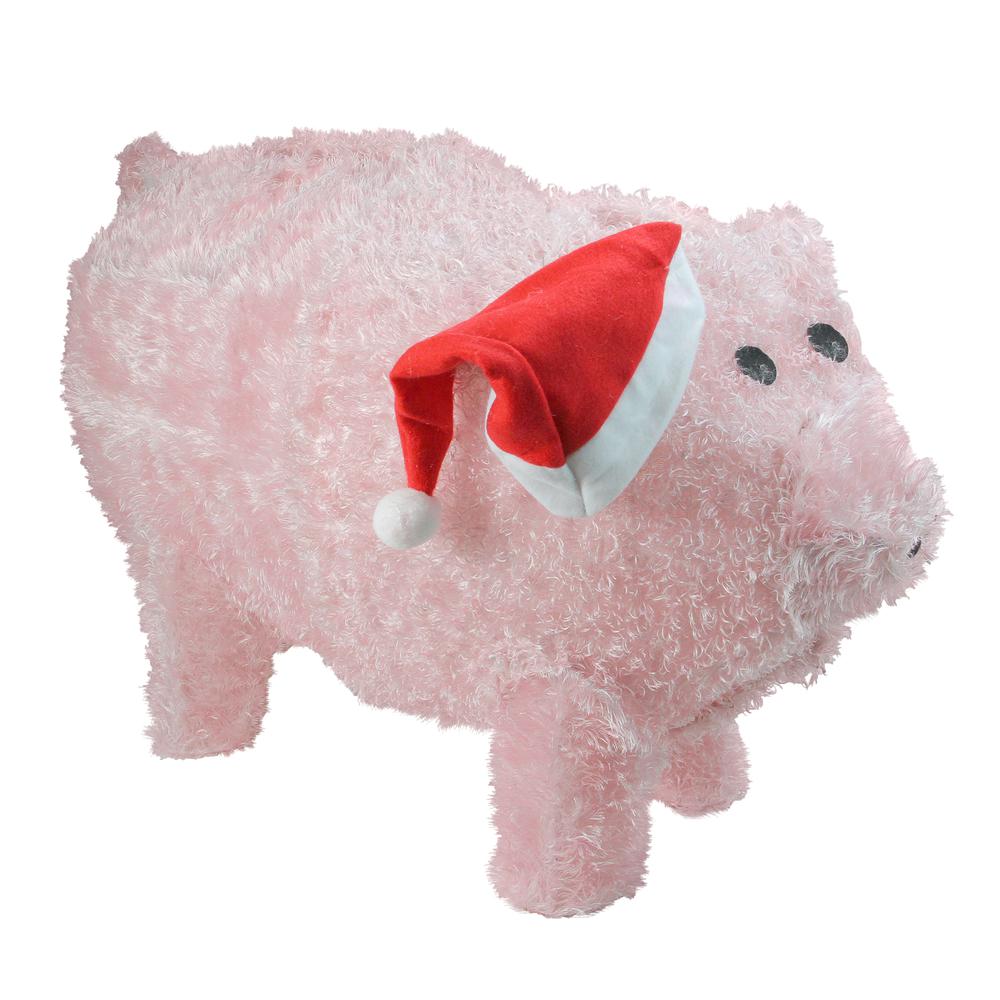 28" Pink and Red LED Lighted Pig Christmas Outdoor Decoration. Picture 2