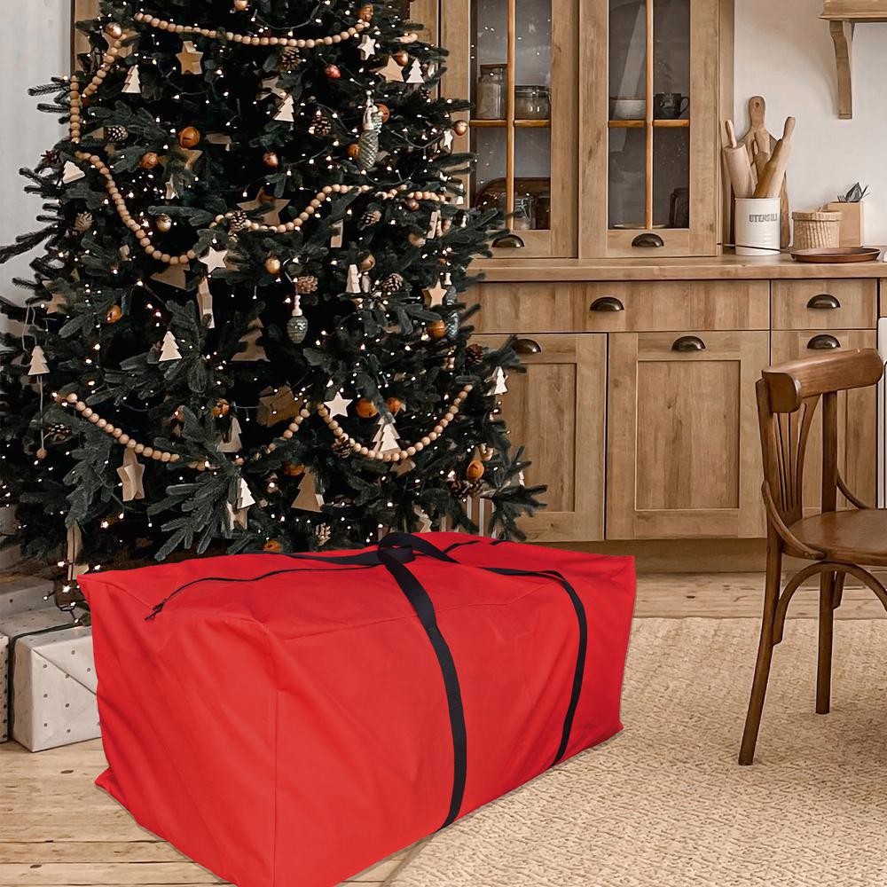 Large Red Christmas Holiday Storage Bag. Picture 3