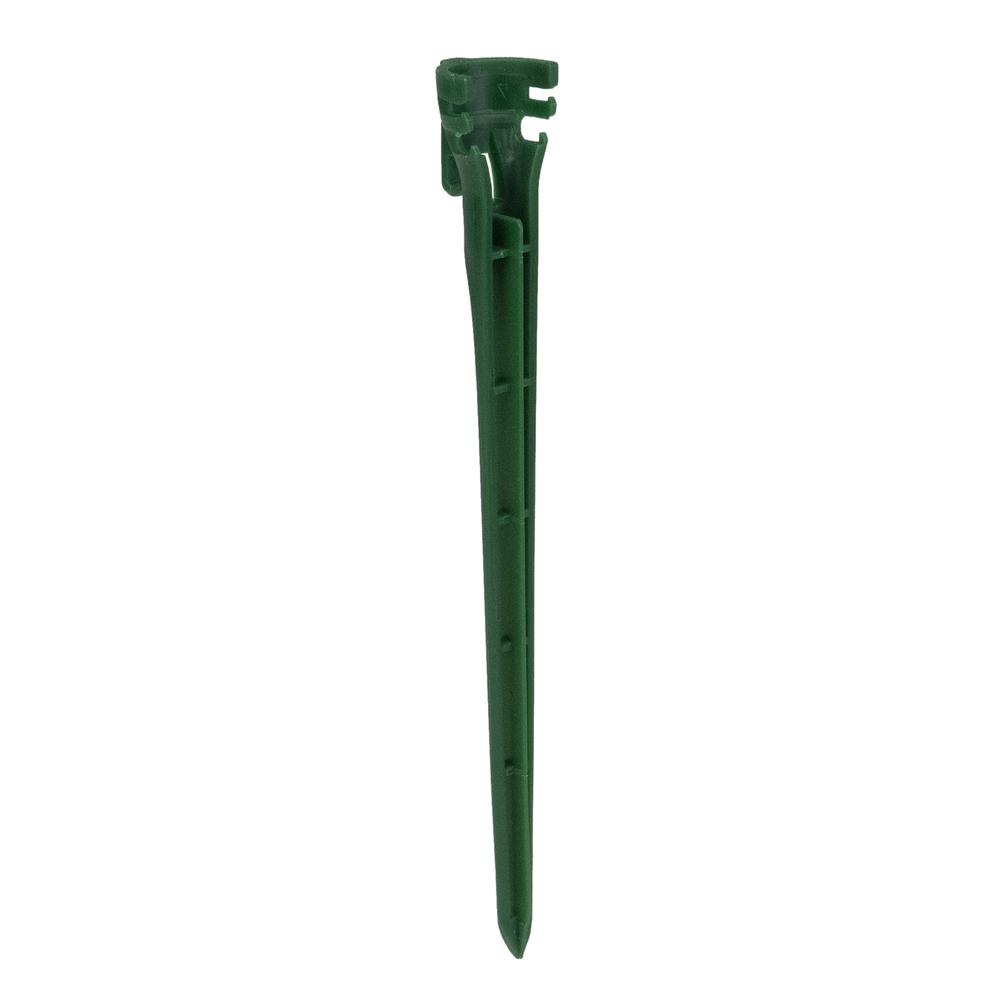Set of 100 Green 2-in-1 Christmas Decorations Tie Down and Light Stakes- 7.5". Picture 4