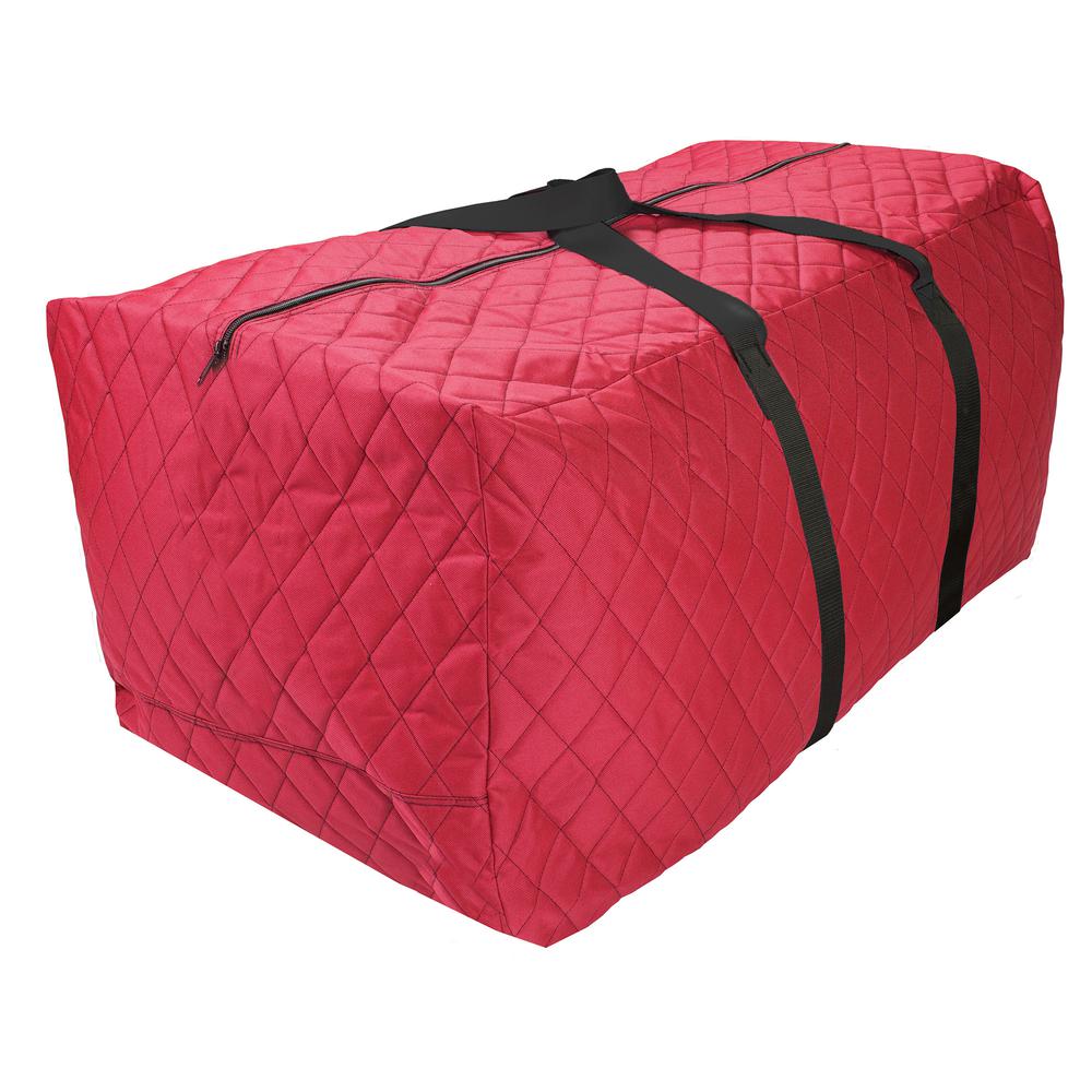Quilted Red Christmas Holiday Storage Bag. Picture 1