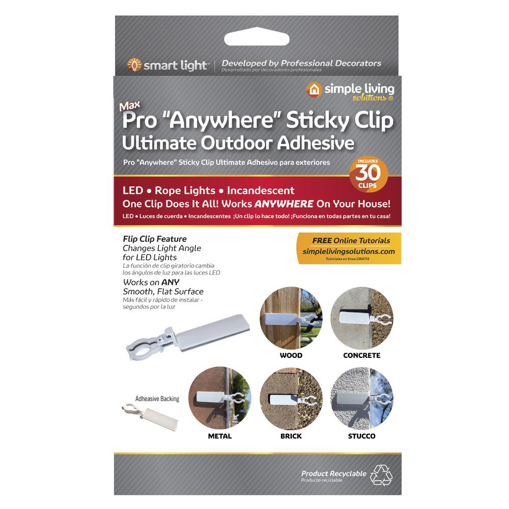 25ct Anywhere Outdoor Sticky Adhesive Clips. Picture 2