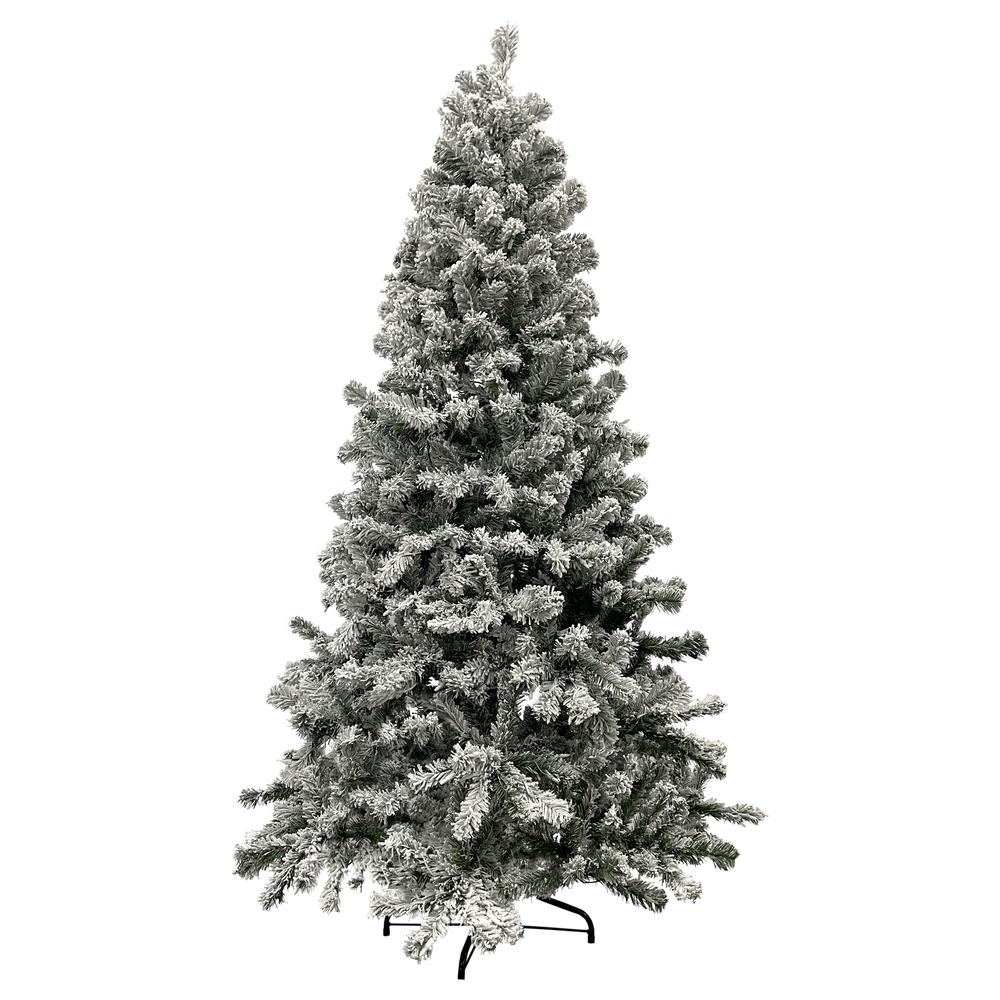 6.5' Heavily Flocked Madison Pine Artificial Christmas Tree  Unlit. Picture 1