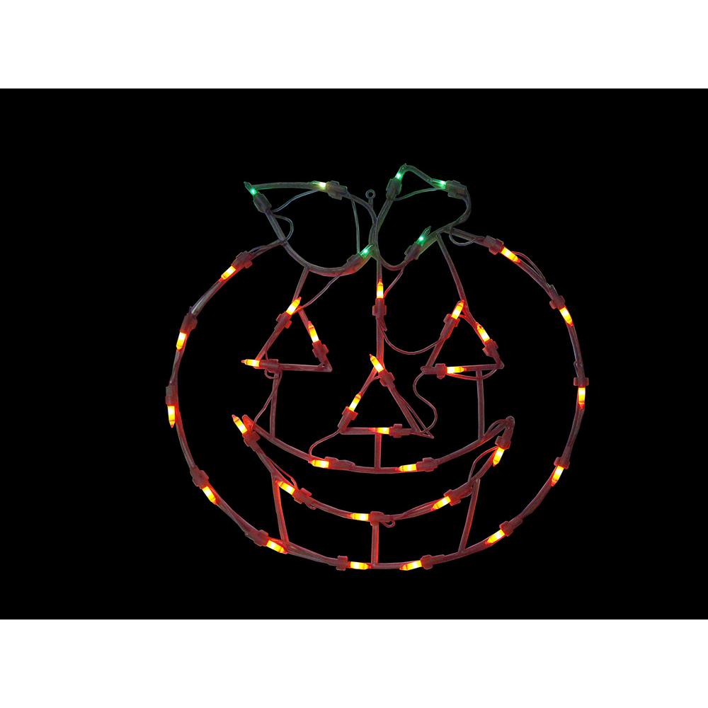 14" Lighted Jack-O-Lantern Halloween Double Sided Window Silhouette Decoration. Picture 2