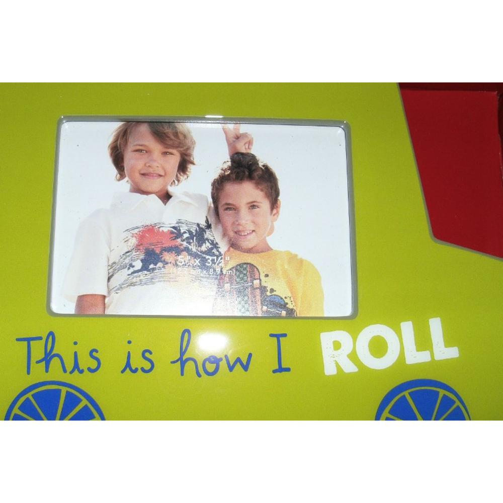 8.75" Green and Blue Car Tabletop Photo Frame. Picture 2