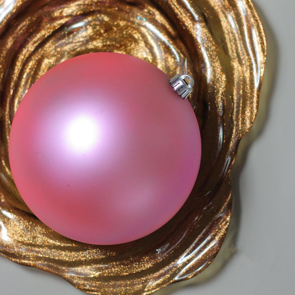 Pink Shatterproof Matte Orchid UV Resistant Christmas Ball Ornament 8" (200mm). Picture 3