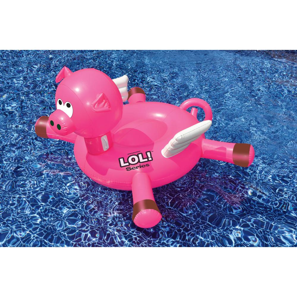 Pink Inflatable Flying Pig Swimming Pool Float  54-Inch. Picture 2