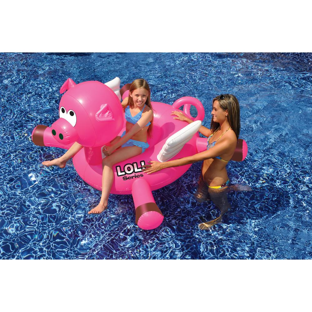 Pink Inflatable Flying Pig Swimming Pool Float  54-Inch. Picture 3