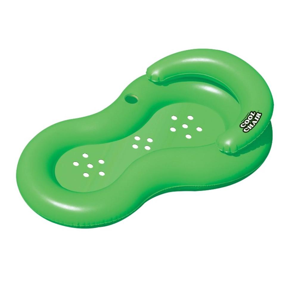 Inflatable Green Cool Lounge Chair with Holes  62.5-Inch. Picture 1