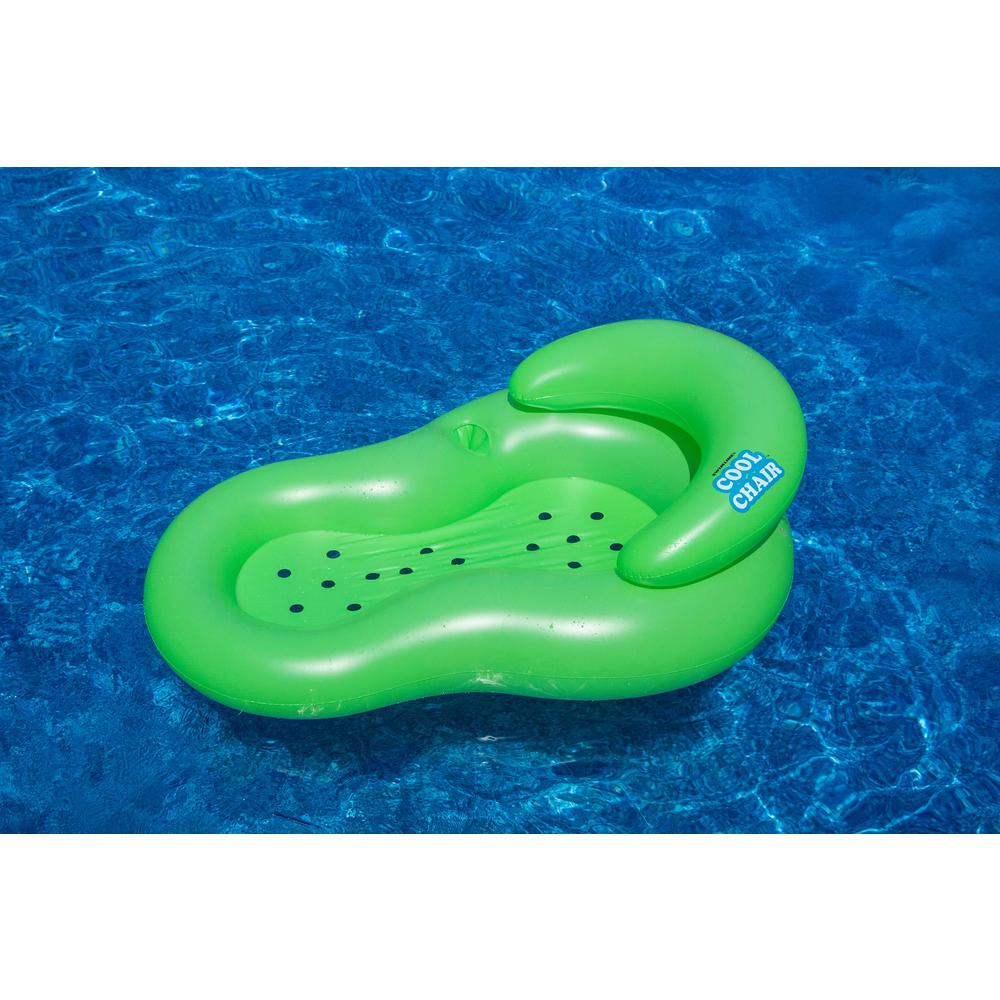 Inflatable Green Cool Lounge Chair with Holes  62.5-Inch. Picture 2