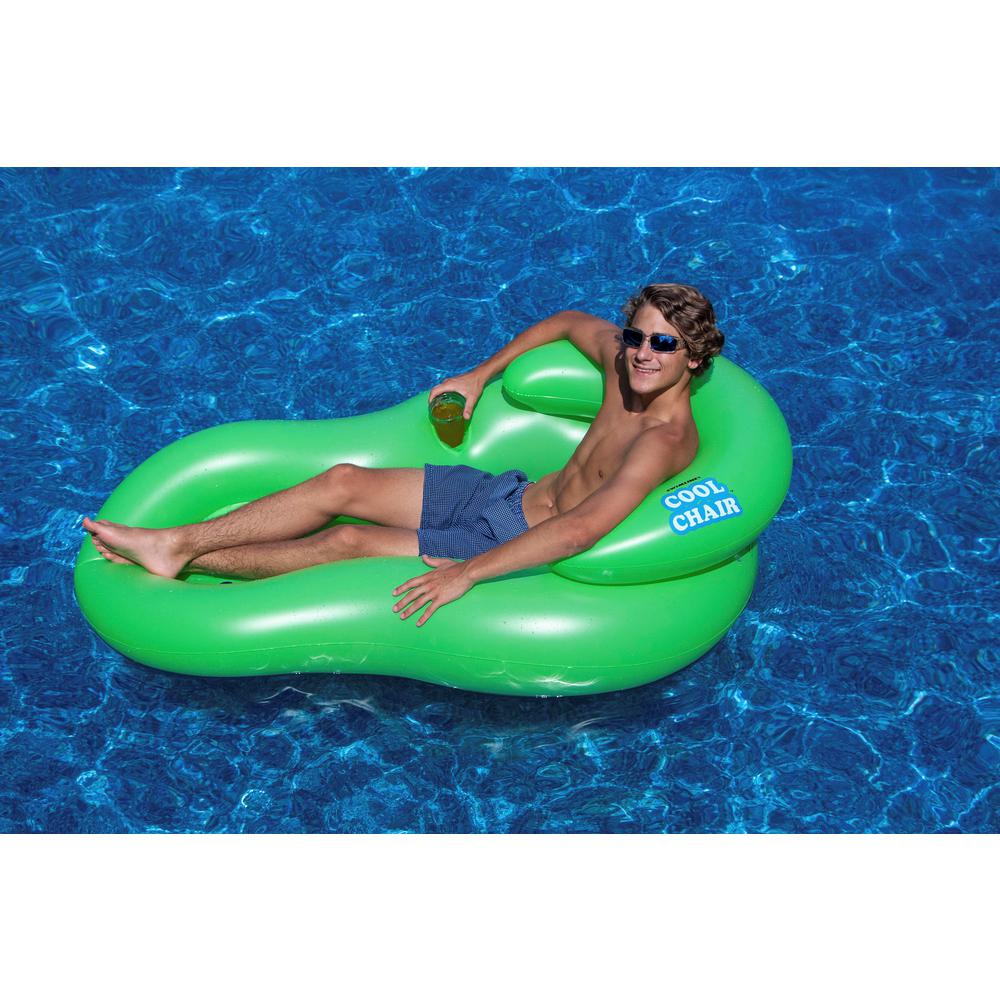 Inflatable Green Cool Lounge Chair with Holes  62.5-Inch. Picture 3
