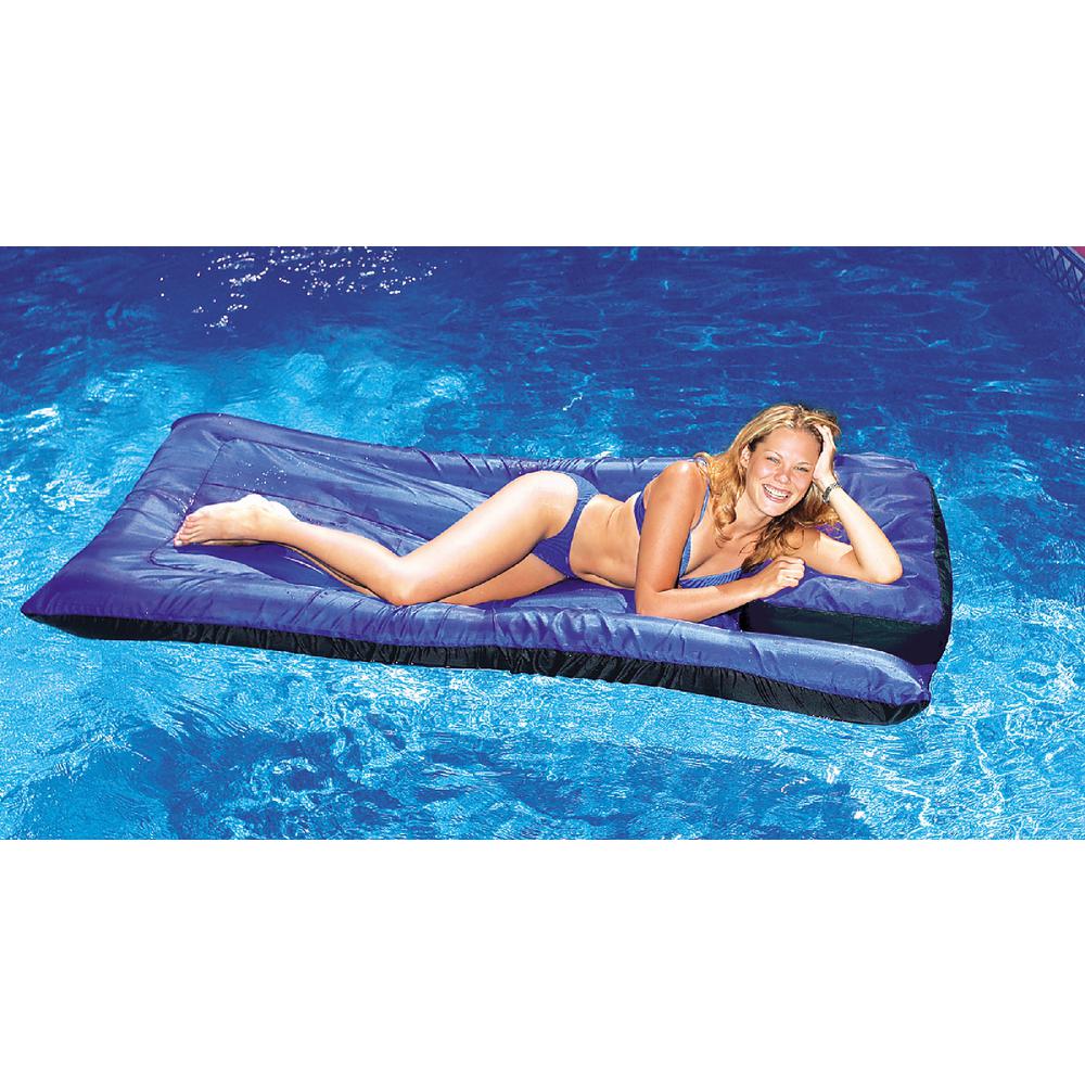 78" Inflatable Blue and Black Ultimate Mattress Swimming Pool Lounger. Picture 3