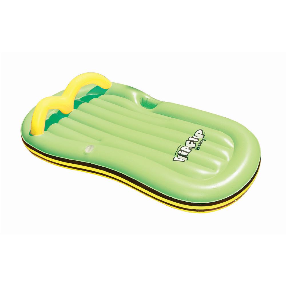 78" Inflatable Green Flip Flop Lounge Swimming Pool Float. Picture 1