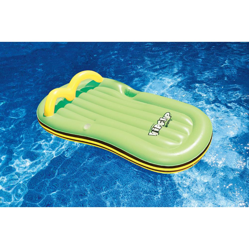 78" Inflatable Green Flip Flop Lounge Swimming Pool Float. Picture 2