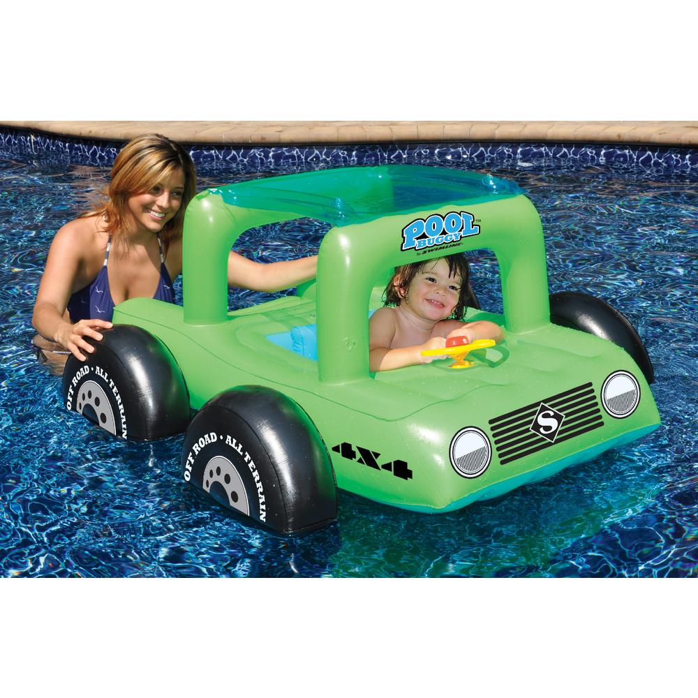 41" Green Swimming Pool All Terrain Vehicle Float for Children. Picture 2