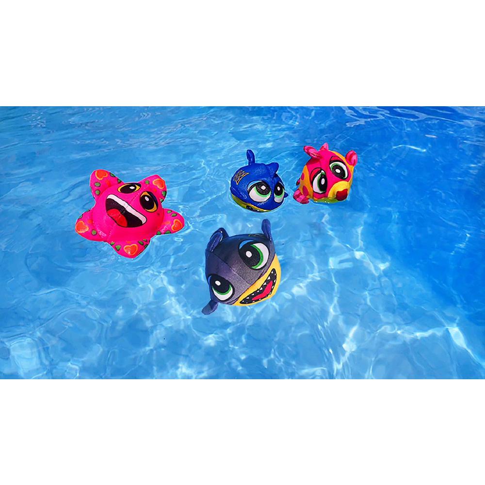 Set of 4 Pink and Yellow Fish Splasher Bombs Outdoor Pool Game 5". Picture 2