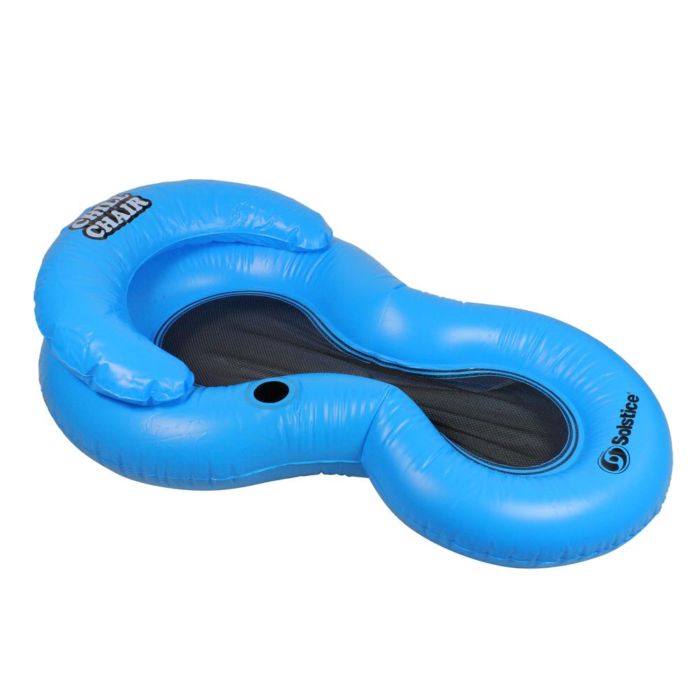 61-Inch Inflatable Blue Chill Swimming Pool Floating Lounge Chair. Picture 2