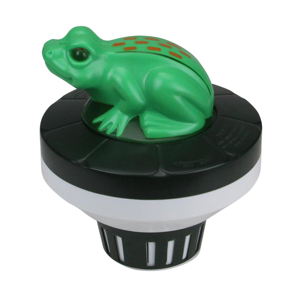 7.5-Inch Green and Black Frog Floating Swimming Pool Chlorine Dispenser. Picture 3