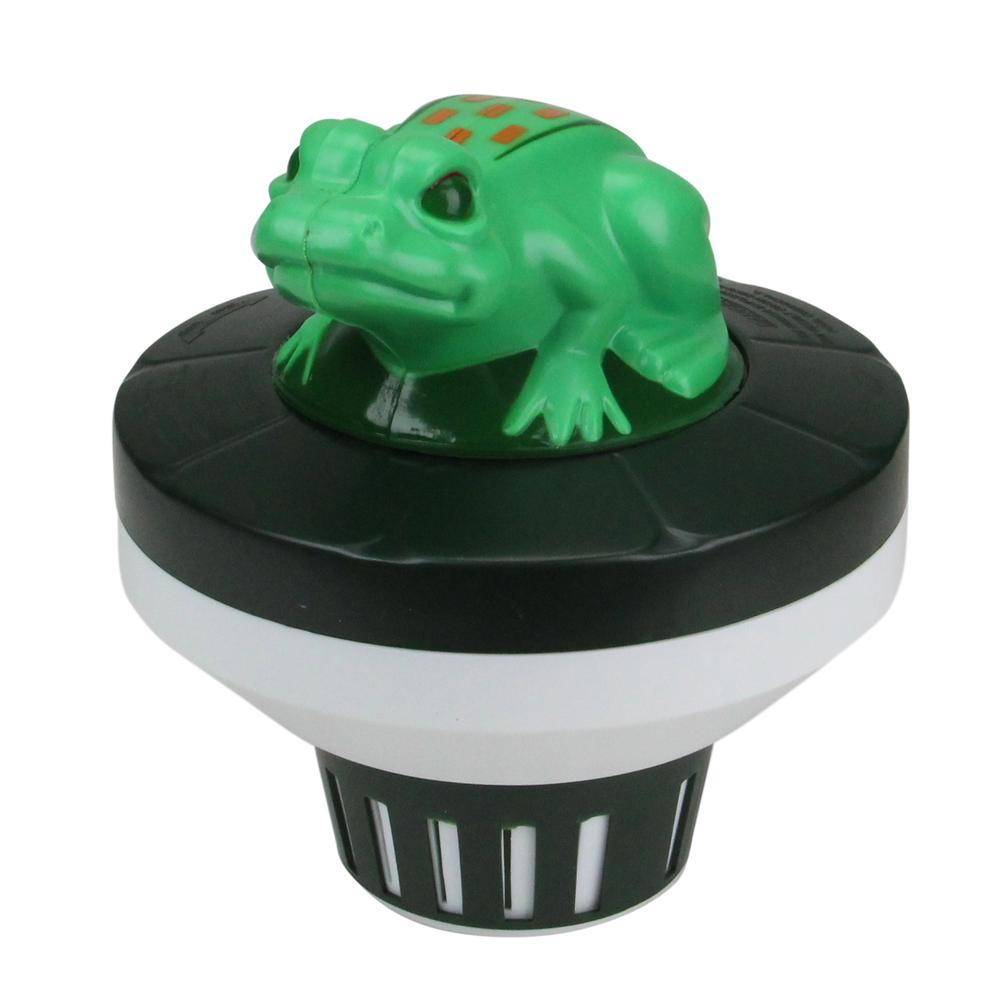 7.5-Inch Green and Black Frog Floating Swimming Pool Chlorine Dispenser. Picture 1