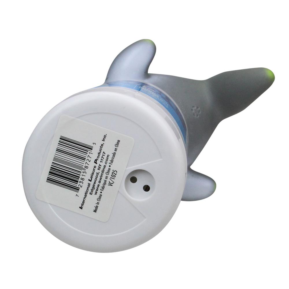 13" Gray and White HydroTools Cool Shark Swimming Pool Chemical Dispenser. Picture 3