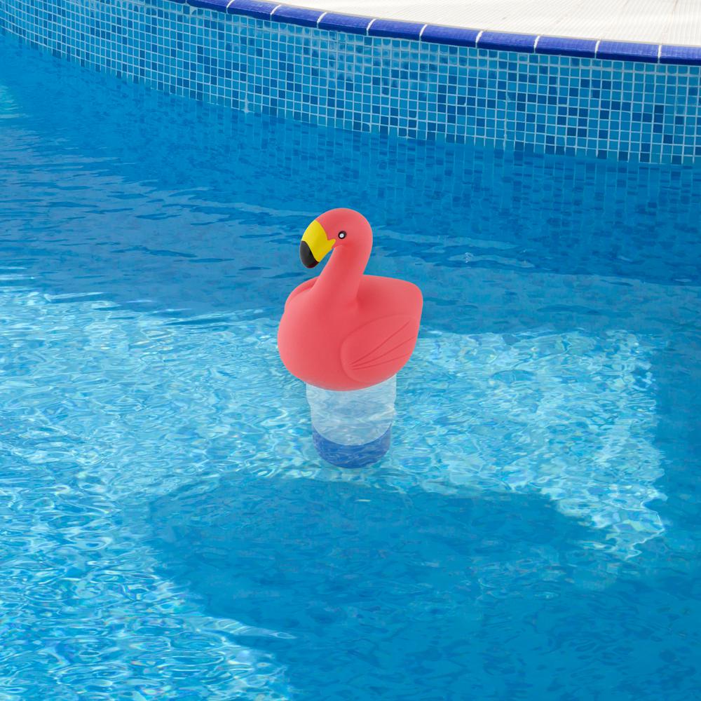 12" Pink Flamingo Floating Pool Chlorine Dispenser. Picture 2
