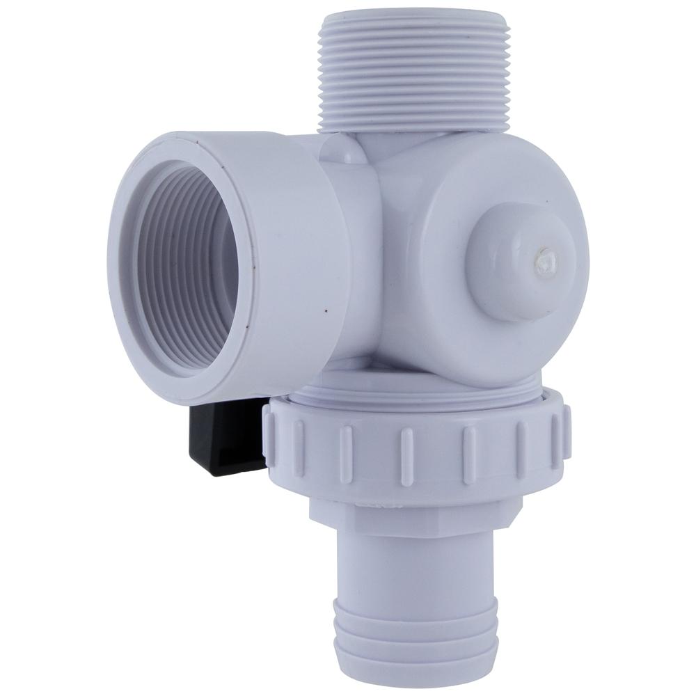 White HydroTools Swimming Pool and Spa Standard Right Outlet 3-Way Ball Valve. Picture 3