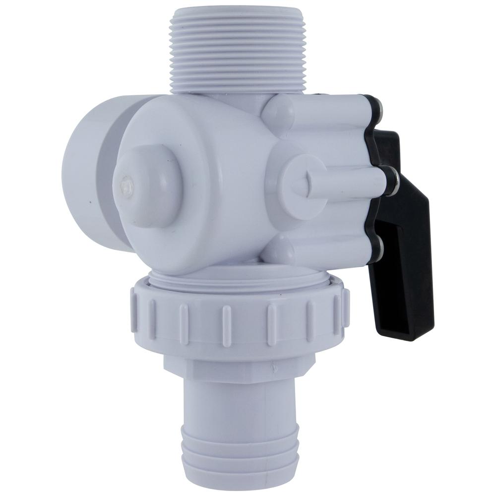 White HydroTools Swimming Pool and Spa Standard Right Outlet 3-Way Ball Valve. Picture 4