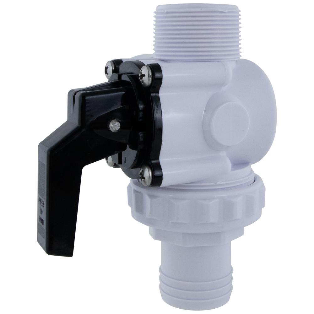 White HydroTools Swimming Pool and Spa Standard Left Outlet 3-Way Ball Valve. Picture 2