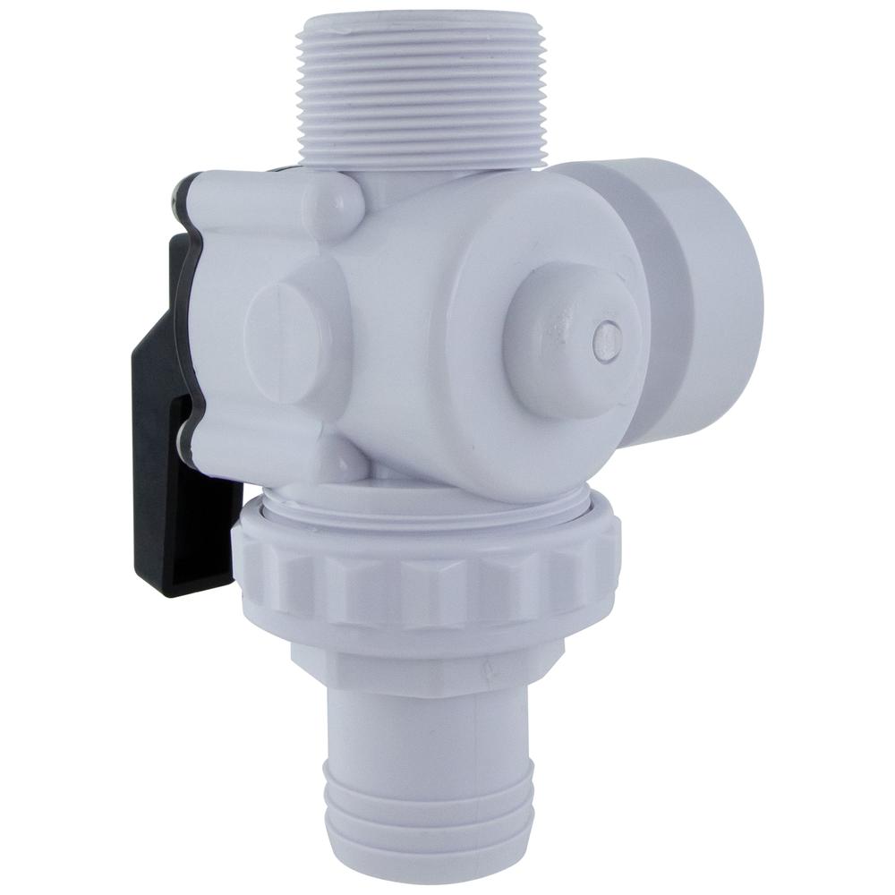 White HydroTools Swimming Pool and Spa Standard Left Outlet 3-Way Ball Valve. Picture 3