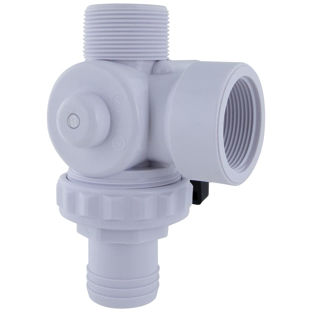 White HydroTools Swimming Pool and Spa Standard Left Outlet 3-Way Ball Valve. Picture 4