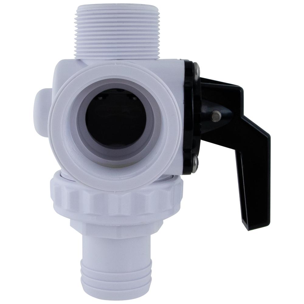 White HydroTools Swimming Pool and Spa Standard Left Outlet 3-Way Ball Valve. Picture 5