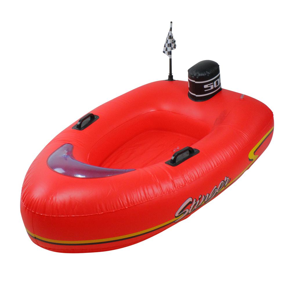 48-Inch Inflatable Red and Black Stinger Speedboat Swimming Pool Raft. Picture 1