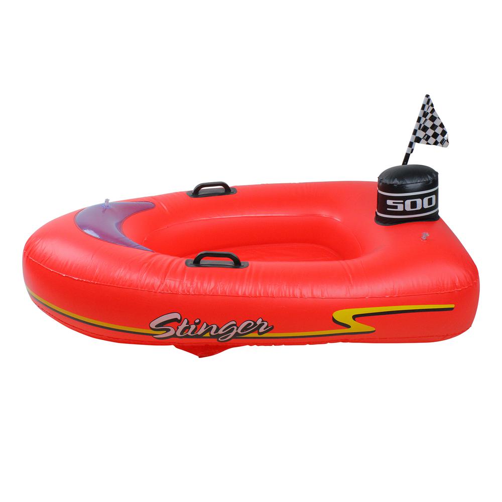 48-Inch Inflatable Red and Black Stinger Speedboat Swimming Pool Raft. Picture 2